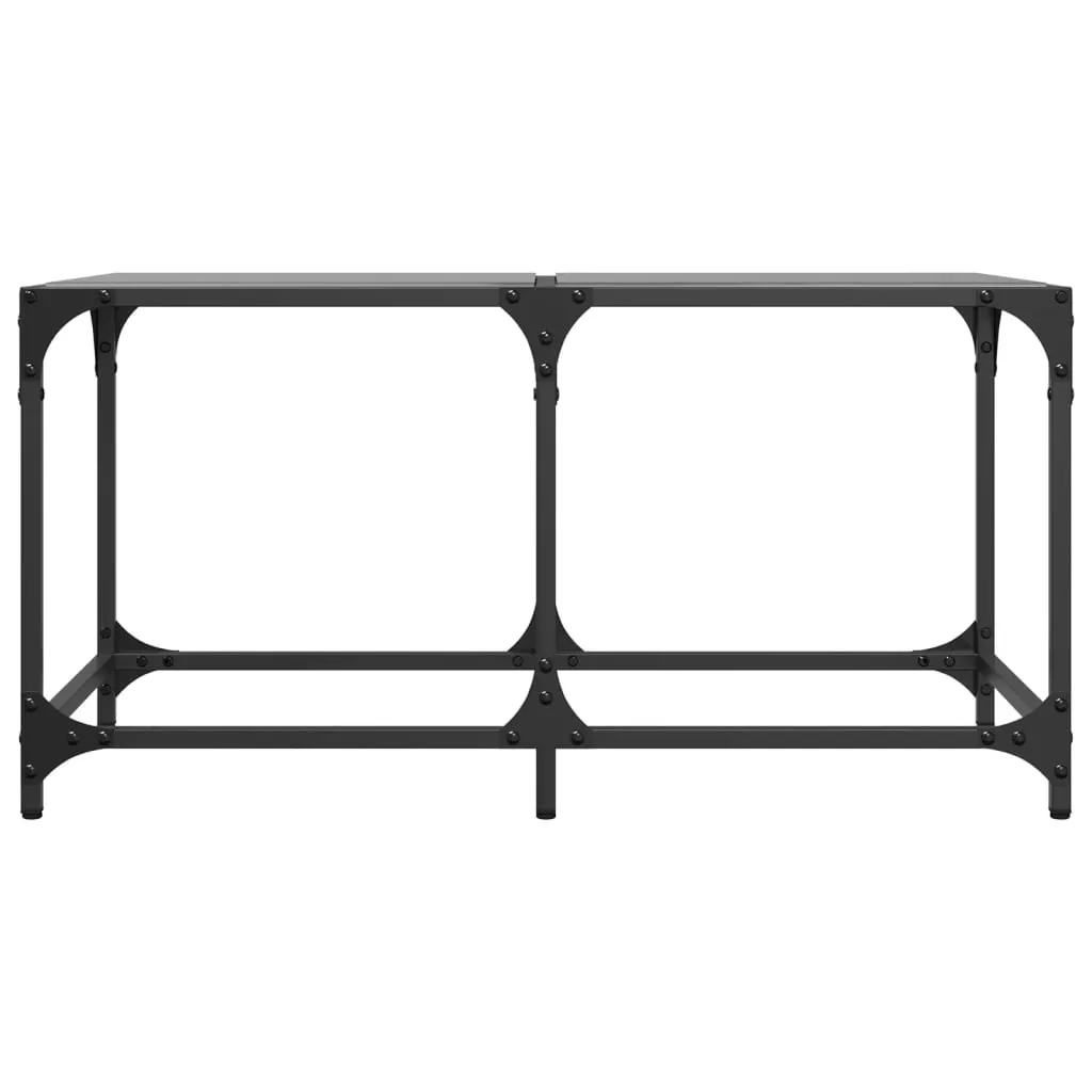 Coffee Table with Black Glass Top 78.5x40x40 cm Steel