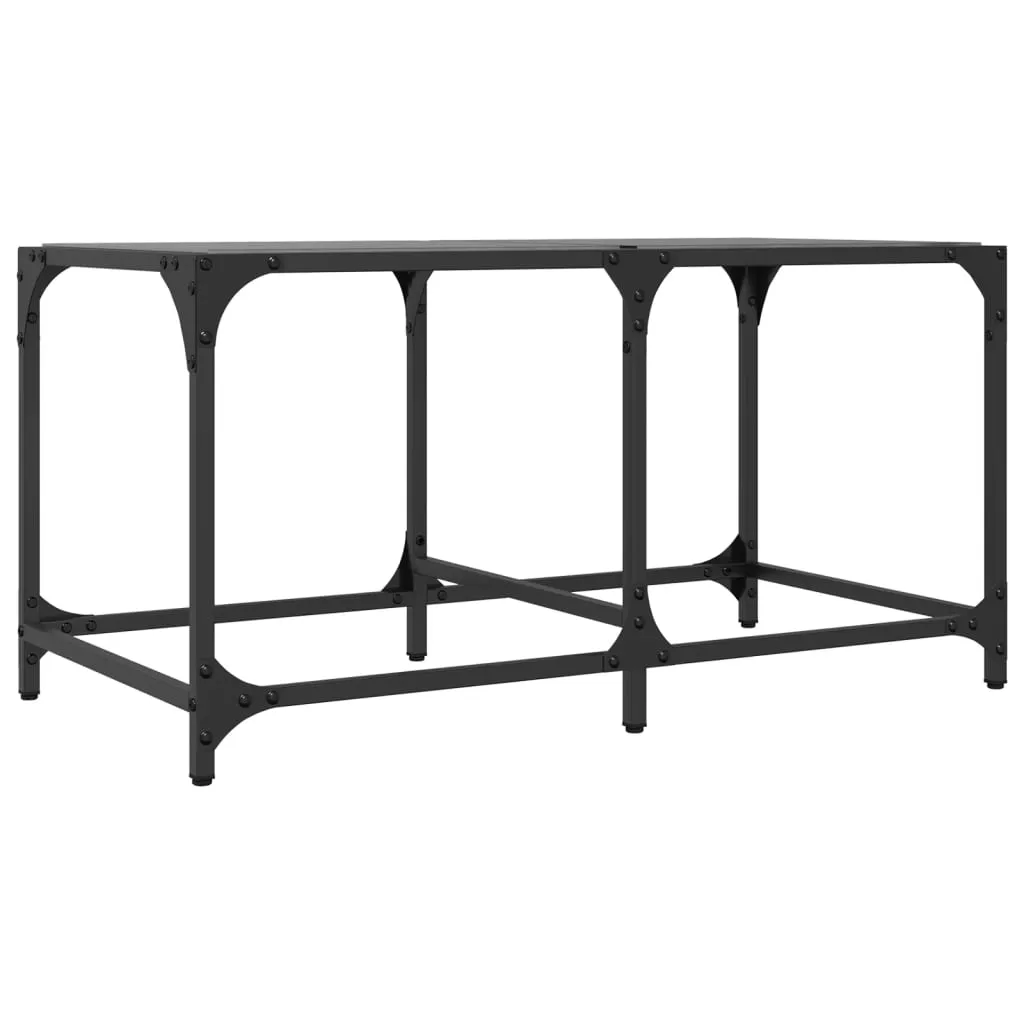 Coffee Table with Black Glass Top 78.5x40x40 cm Steel