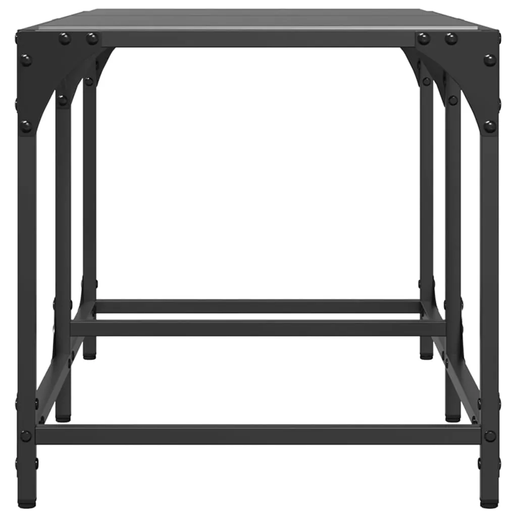 Coffee Table with Black Glass Top 78.5x40x40 cm Steel