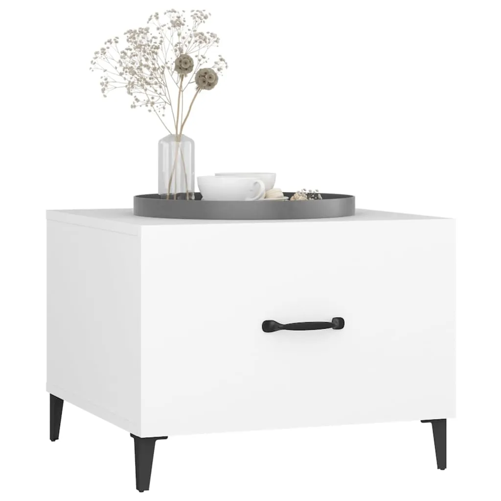Coffee Table with Metal Legs White 50x50x40 cm