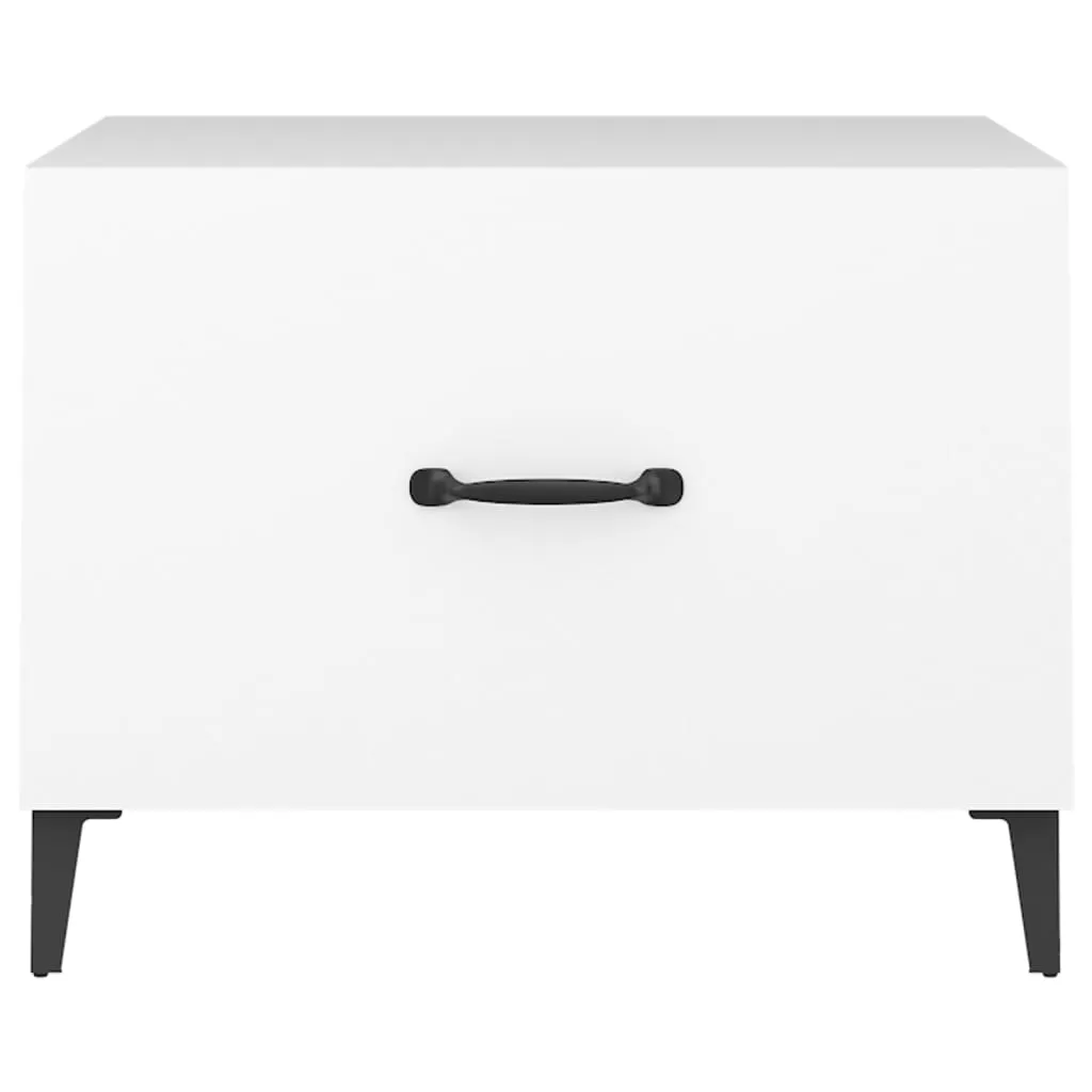 Coffee Table with Metal Legs White 50x50x40 cm