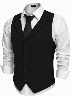 COOFANDY Men's Suit Vests Slim Fit Waistcoat Notch Lapel Casual Formal Vest