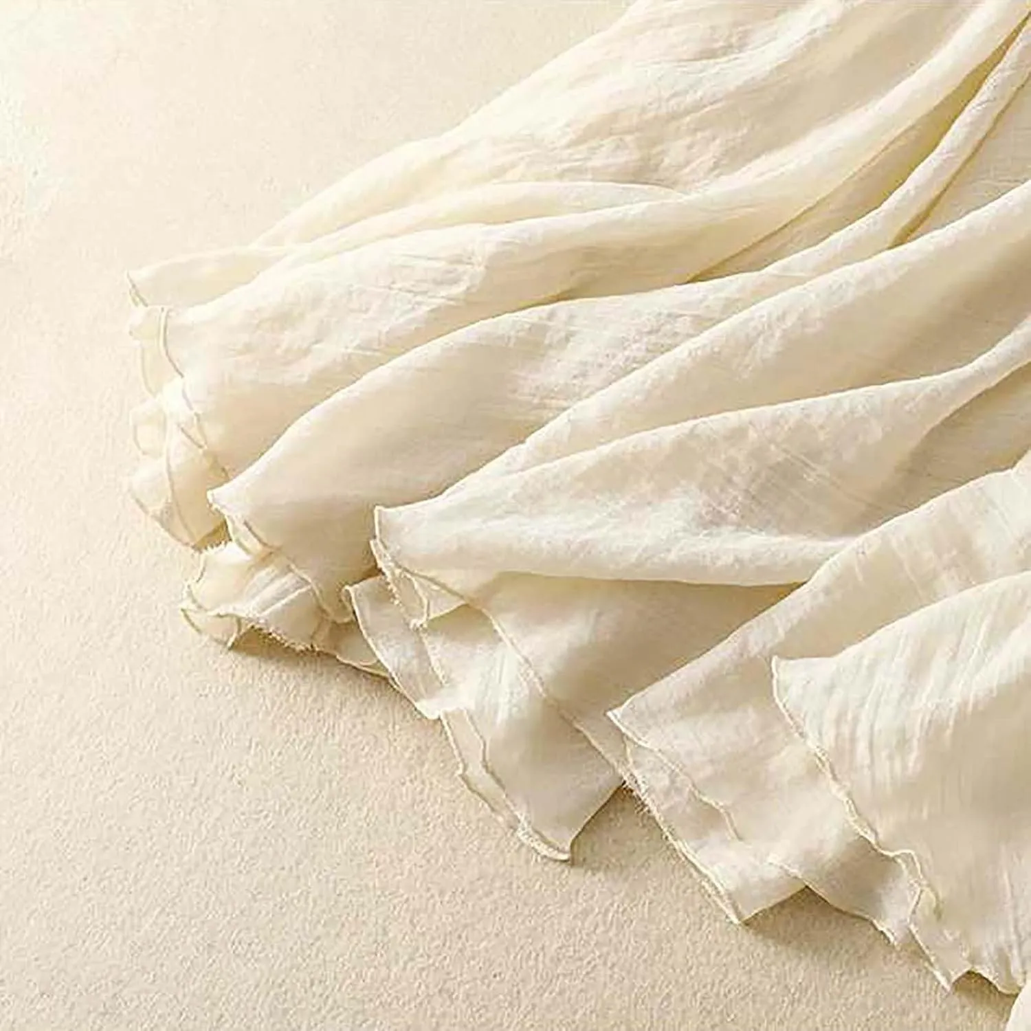 Cotton Skirts for Women Trendy Elegant Elastic High Waist A Line Layered Ruffle Flowy Fairy Swing Pleated Maxi Skirt