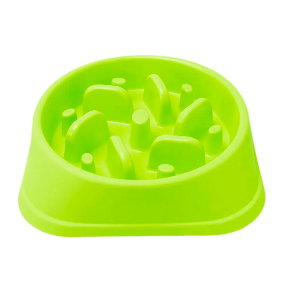 Dog Feeder Slow Eating Pet Bowl-Green