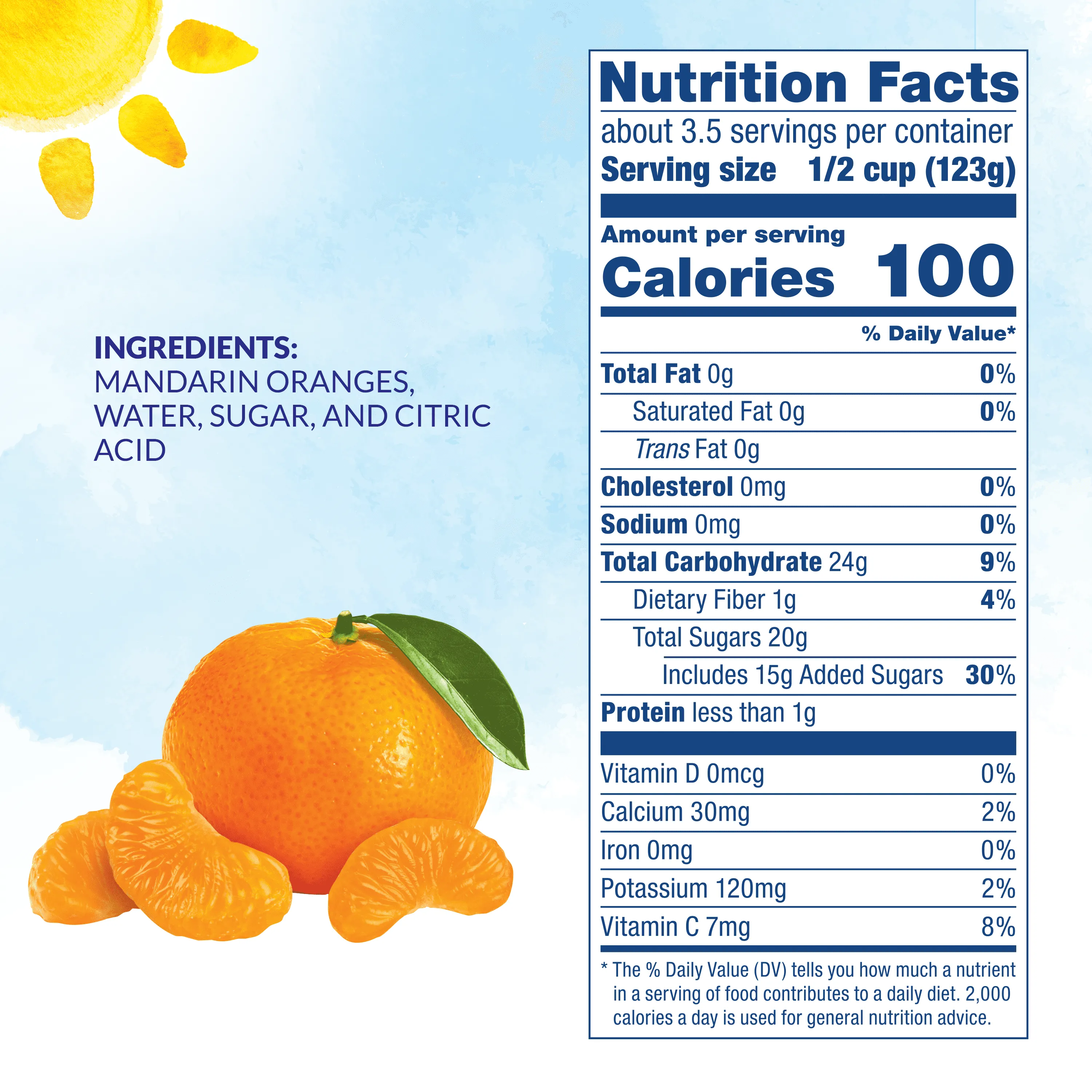 Dole Mandarin Oranges in Light Syrup, 15 oz Can