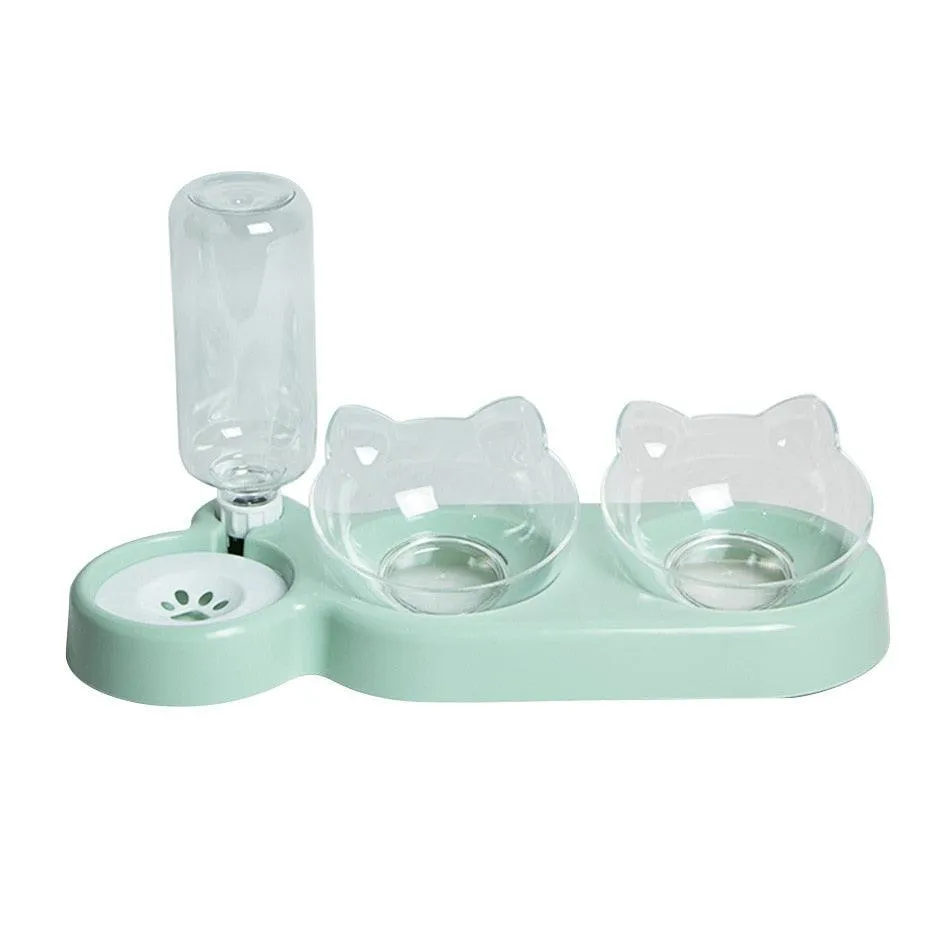 Double Elevated Bowls for Cats and Dogs