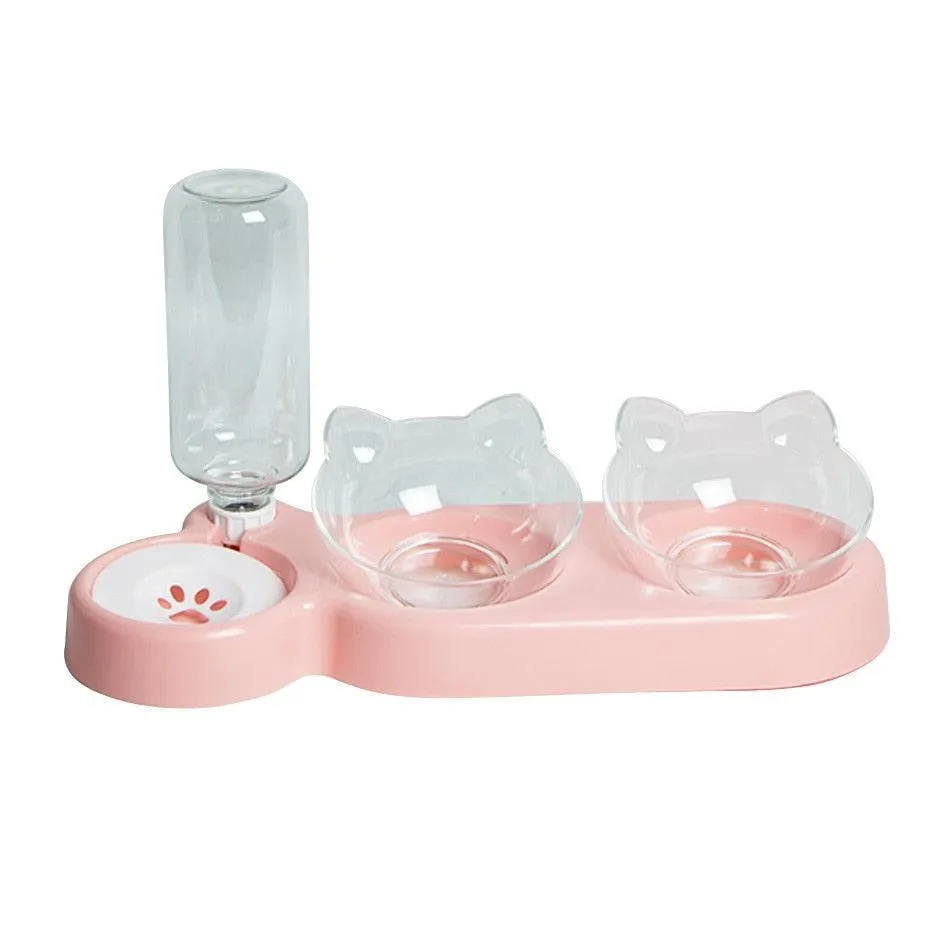Double Elevated Bowls for Cats and Dogs