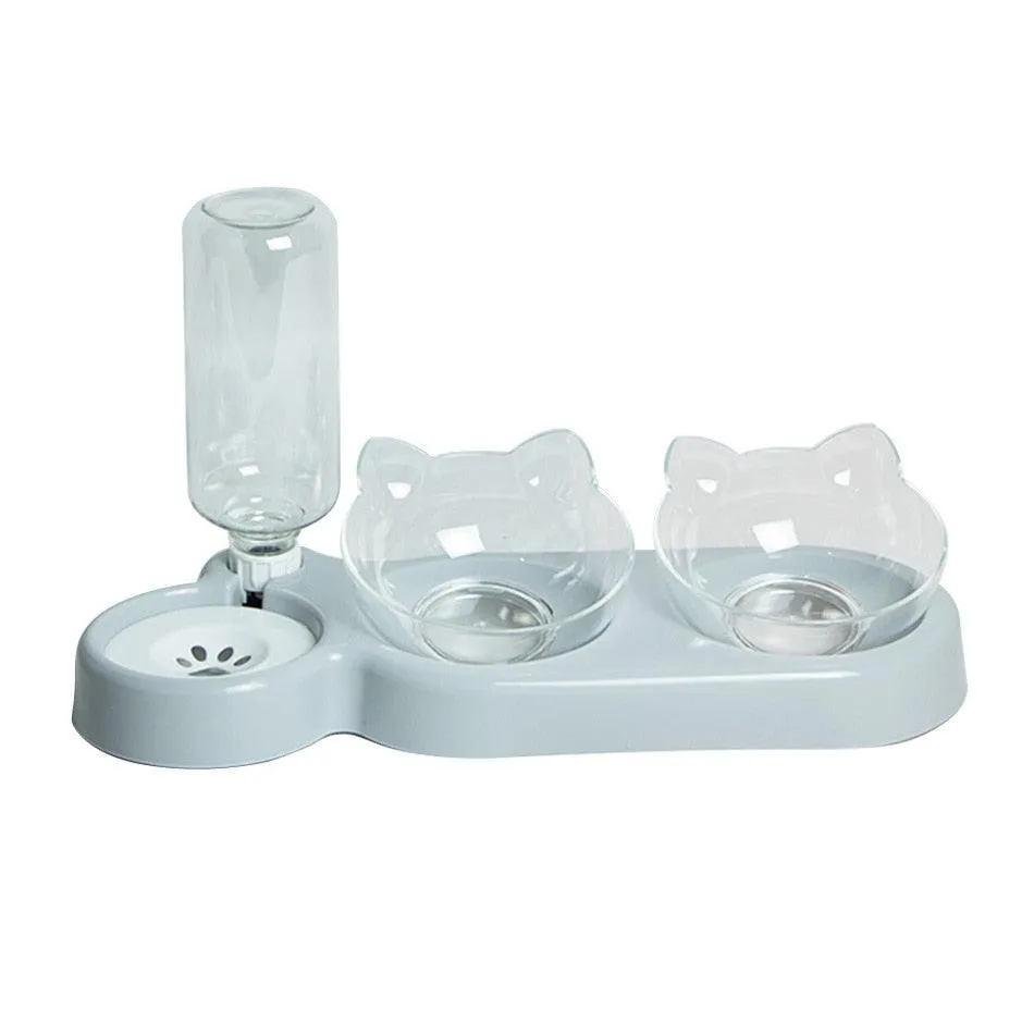 Double Elevated Bowls for Cats and Dogs