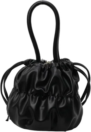 Effortless Shopping Tote Womens Handbag PU Bucket Bag with Secure Drawstring