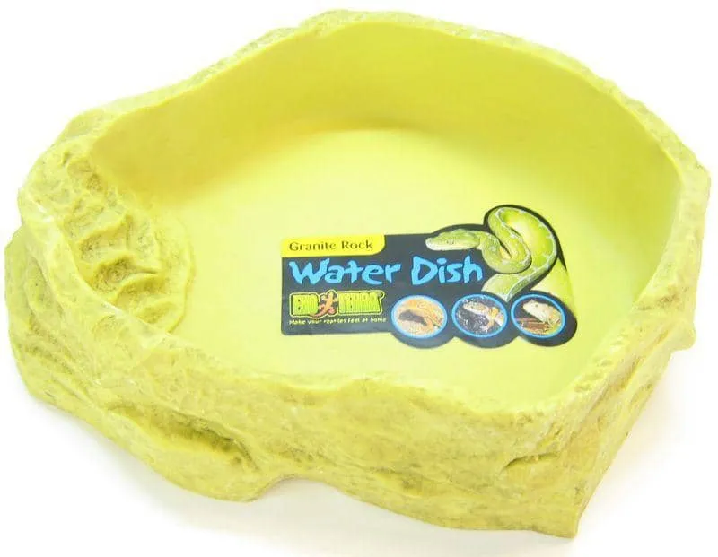Exo-Terra Granite Rock Reptile Water Dish - X-Large - 10.75"L x 9"W x 3"H