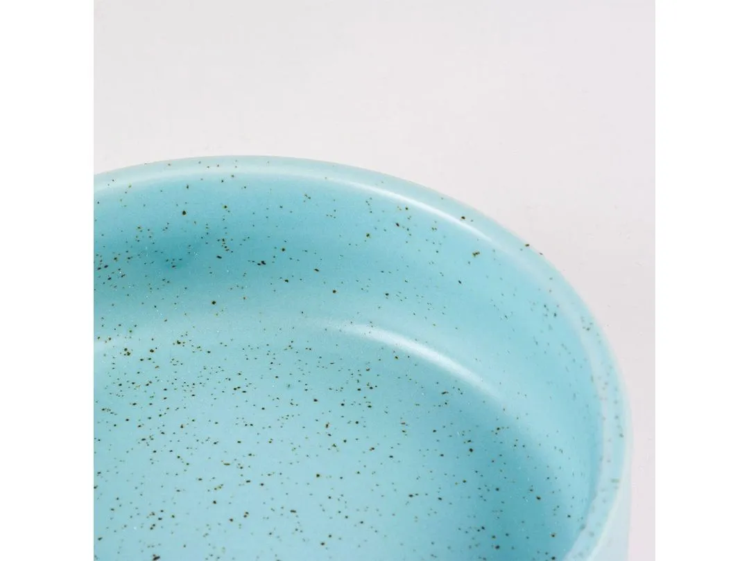 Feeding Bowl Stone Speckle Turquoise