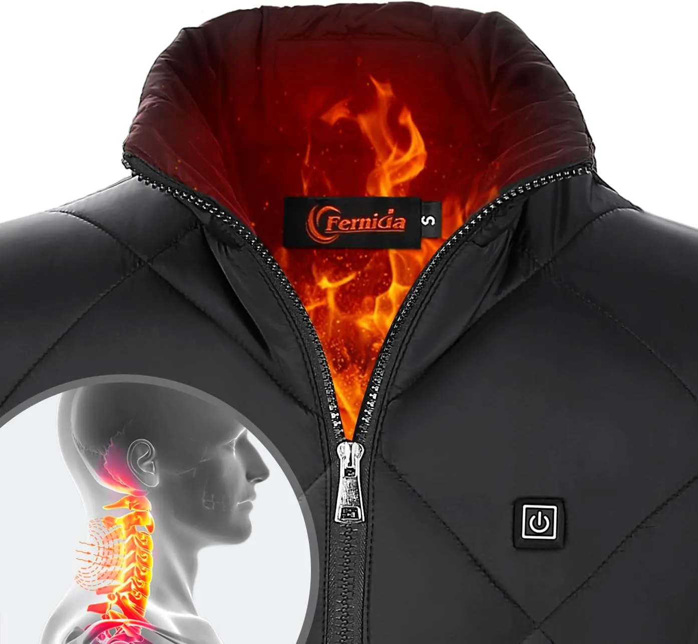 FERNIDA Heated Vest, 8 Heating Zones, Heating Vest for Men Women, Heated Warm Cold-Proof Electric Vest (Battery Not Included)