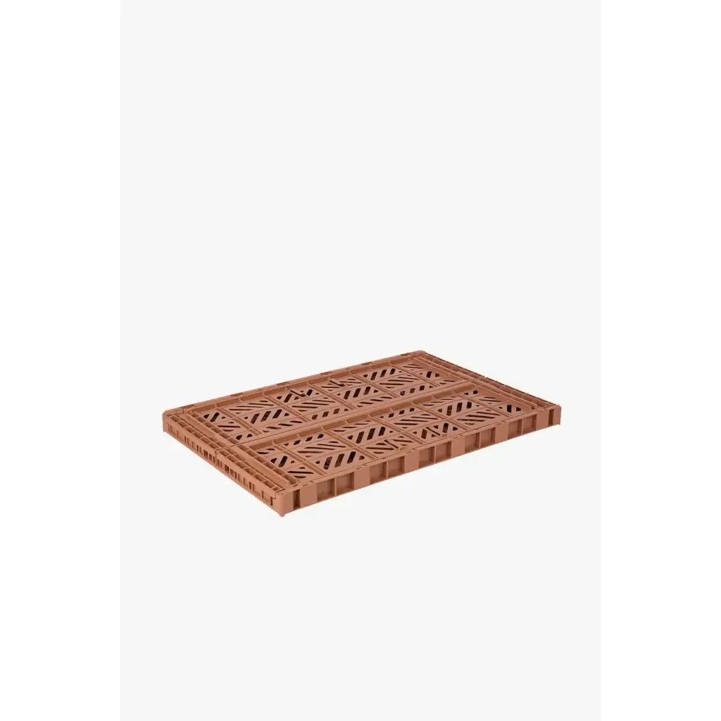 Foldable Storage Bins, Plastic Crate for Storage, Collapsible Crate, Utility Stackable Box Large Tan