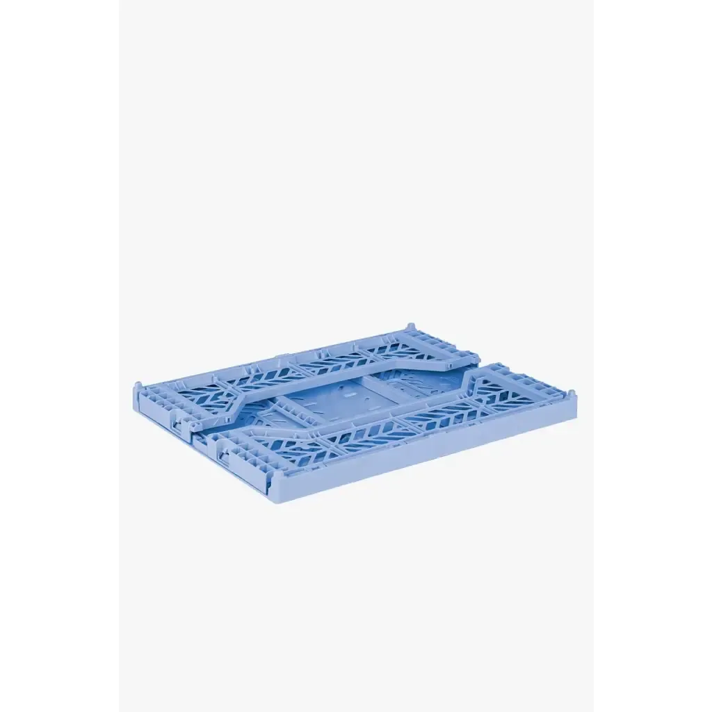 Foldable Storage Bins, Plastic Crate for Storage, Collapsible Crate, Utility Stackable Box Medium Baby Blue
