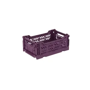 Foldable Storage Bins, Plastic Crate for Storage, Collapsible Crate, Utility Stackable Box Small Cherry Red