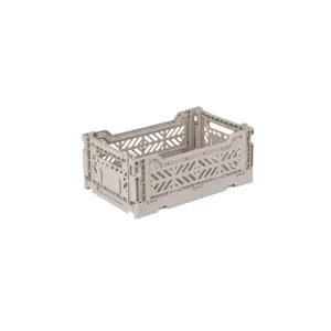 Foldable Storage Bins, Plastic Crate for Storage, Collapsible Crate, Utility Stackable Box Small Sand