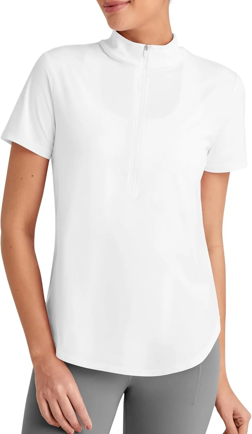 G4Free Lightbreeze UPF 50  Womens Workout Tops Short Sleeve Half Zip Golf Shirts Loose Fit Athletic Gym Tshirts Running