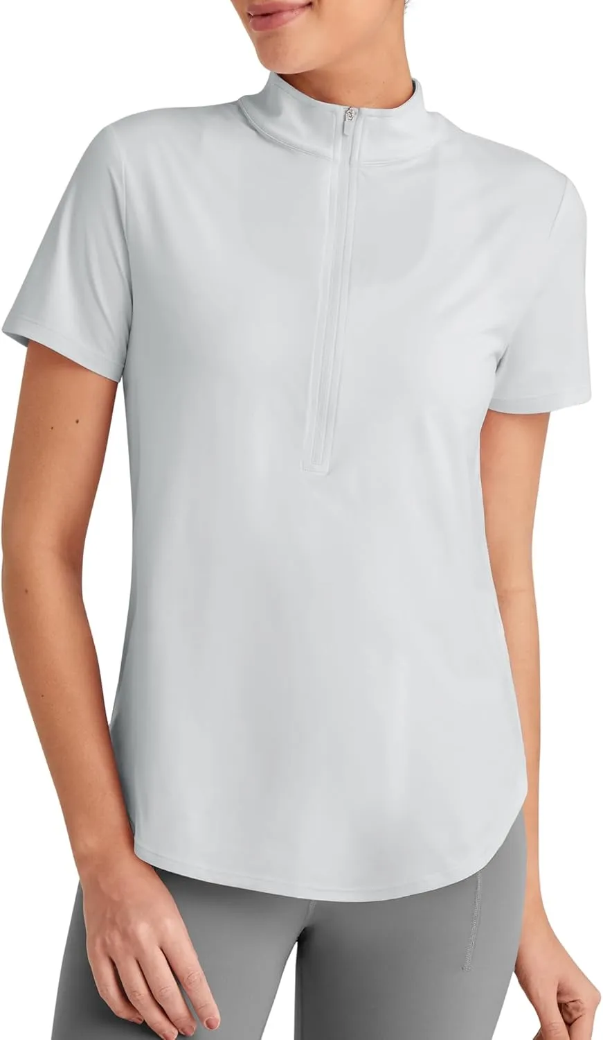 G4Free Lightbreeze UPF 50  Womens Workout Tops Short Sleeve Half Zip Golf Shirts Loose Fit Athletic Gym Tshirts Running