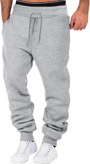 GIERIDUC Joggers Pants for Men with Pockets Mens Jogger Fleece Sweatpants Dress Pants for Short Men Light Blue Trousers Mens