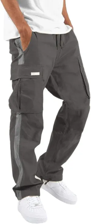 GIERIDUC Men's Cotton Yoga Sweatpants Mens Joggers Athletic Lounge Pants Open Bottom Casual Jersey Pants for Men with Pockets