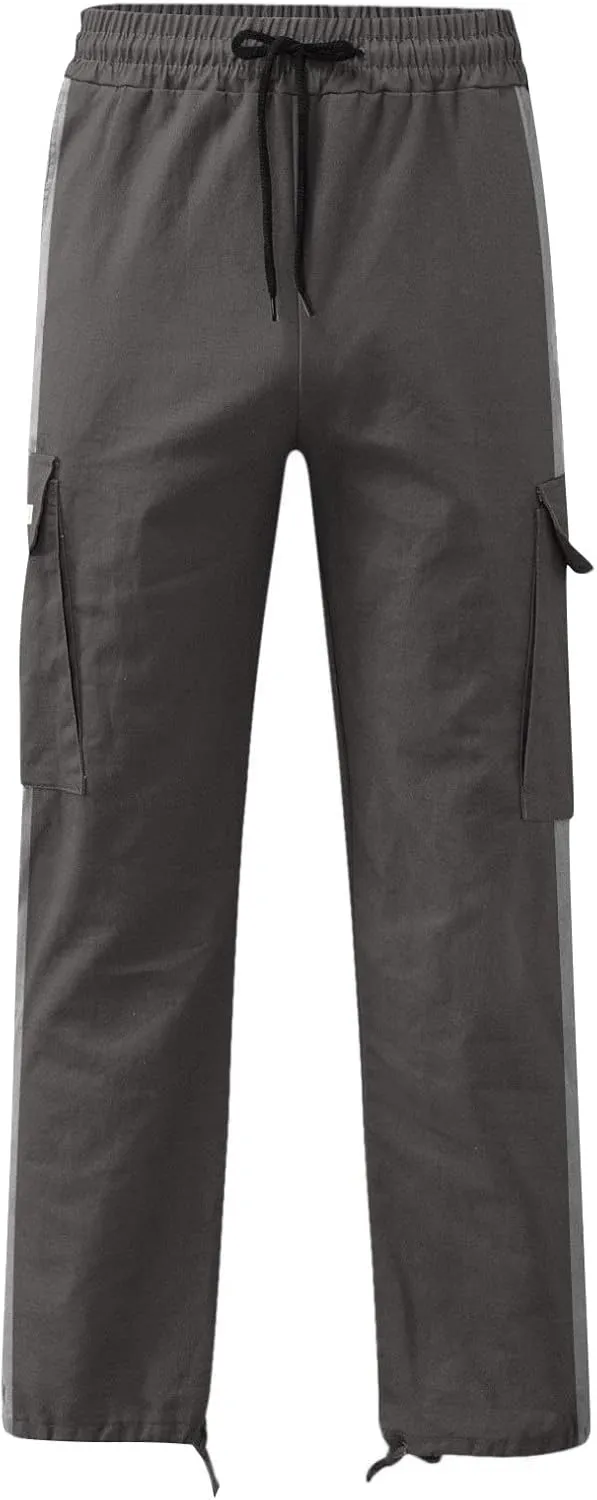 GIERIDUC Men's Cotton Yoga Sweatpants Mens Joggers Athletic Lounge Pants Open Bottom Casual Jersey Pants for Men with Pockets