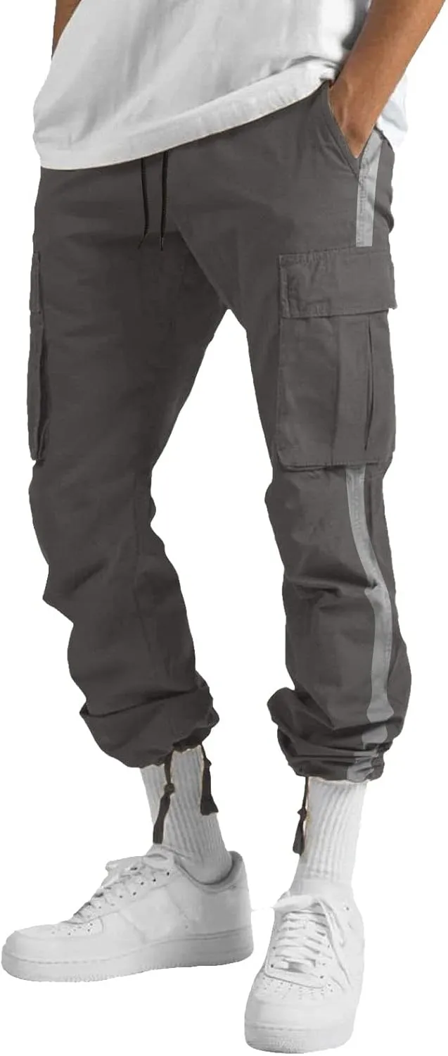 GIERIDUC Men's Cotton Yoga Sweatpants Mens Joggers Athletic Lounge Pants Open Bottom Casual Jersey Pants for Men with Pockets
