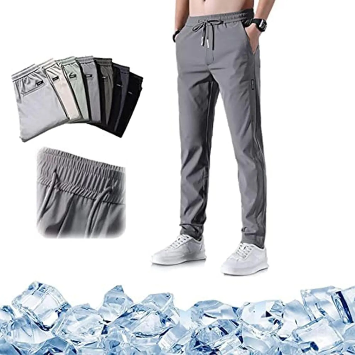 GIERIDUC Men's Drawstring Waist Cargo Pants Mens Cargo Shorts Size 33 Waist Mens Long Underwear Pants Fleece Cargo Pants Men
