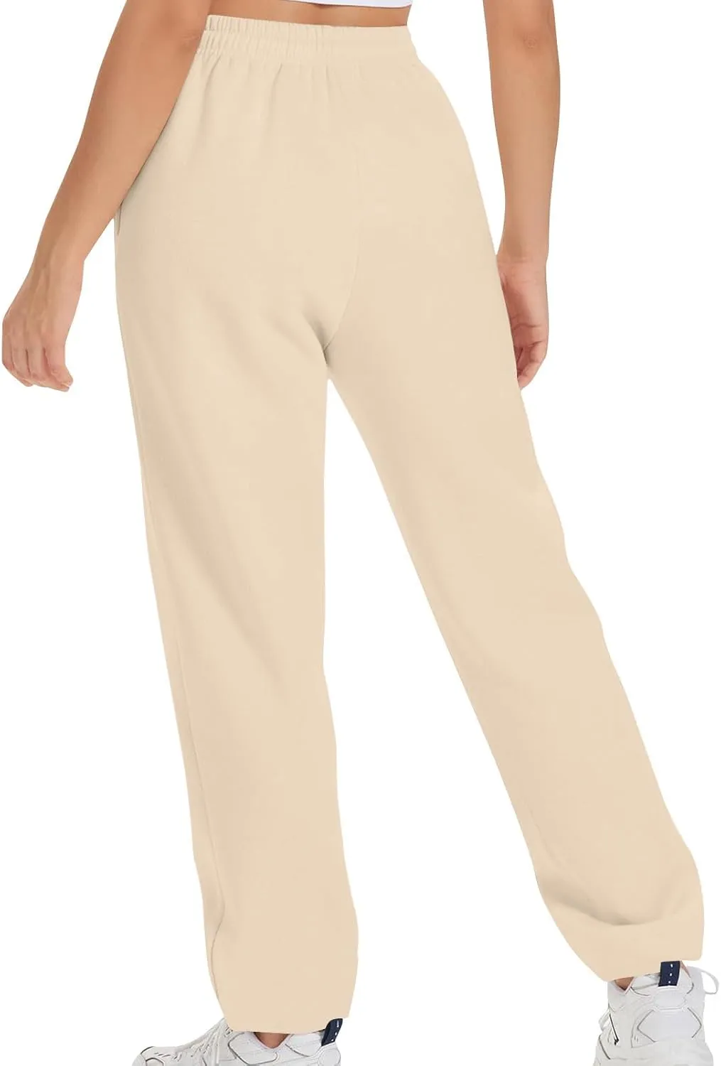 High Waist Straight Leg Sweatpants for Women Trendy Fall y2k Pant Trousers Fleece Athletic Joggers with Pockets