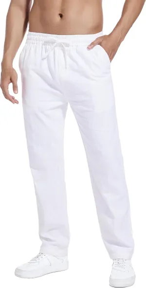 Hoerev Linen Cotton Casual Trousers - Breathe Easy with Lightweight Beach Shore Pants
