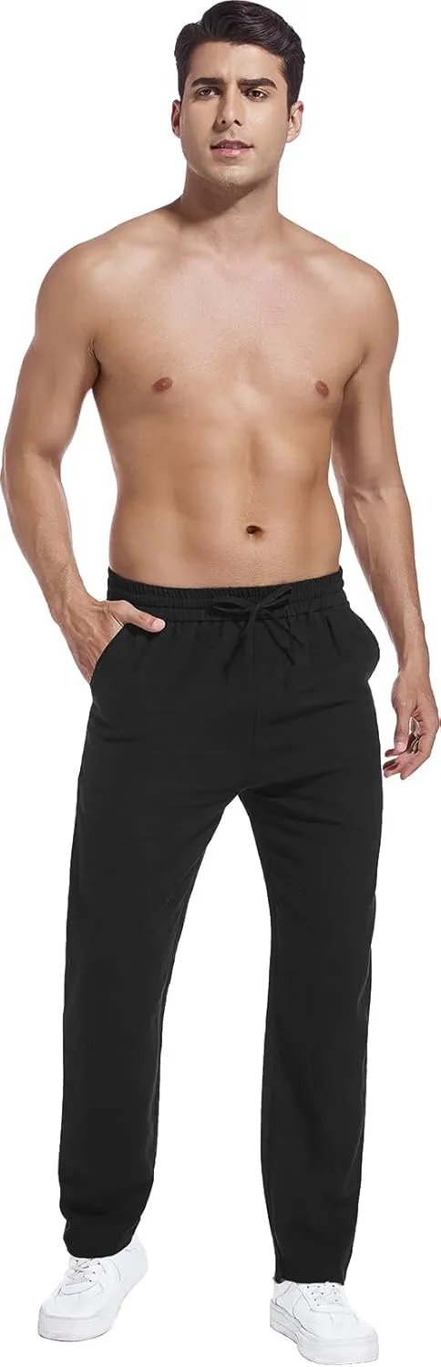 Hoerev Linen Cotton Casual Trousers - Breathe Easy with Lightweight Beach Shore Pants