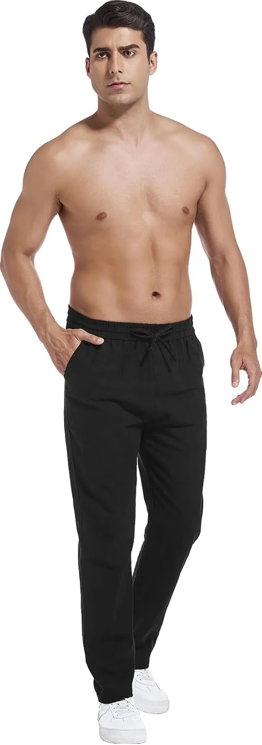 Hoerev Linen Cotton Casual Trousers - Breathe Easy with Lightweight Beach Shore Pants