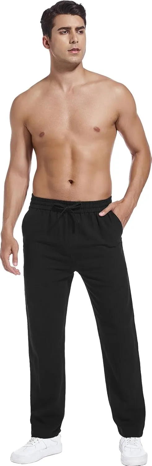 Hoerev Linen Cotton Casual Trousers - Breathe Easy with Lightweight Beach Shore Pants