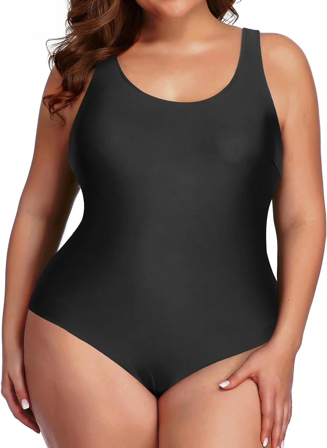 Holipick Womens Plus Size One Piece Swimsuits Tummy Control Bathing Suits Sporty Swimwear