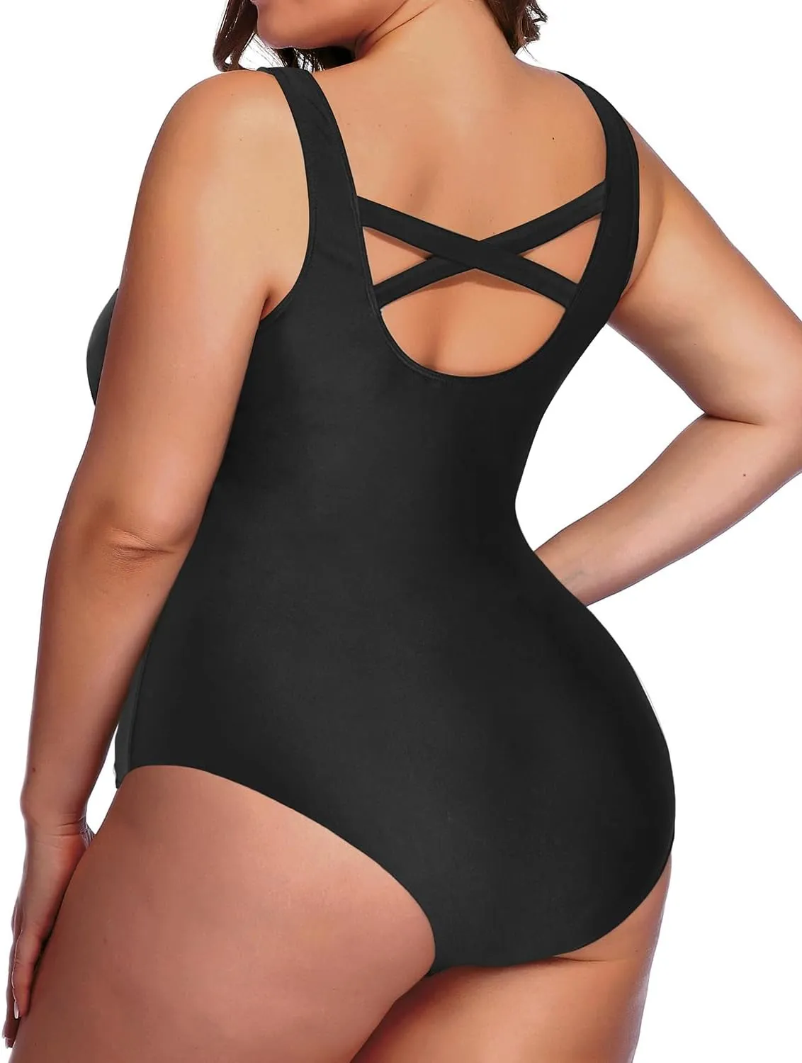 Holipick Womens Plus Size One Piece Swimsuits Tummy Control Bathing Suits Sporty Swimwear