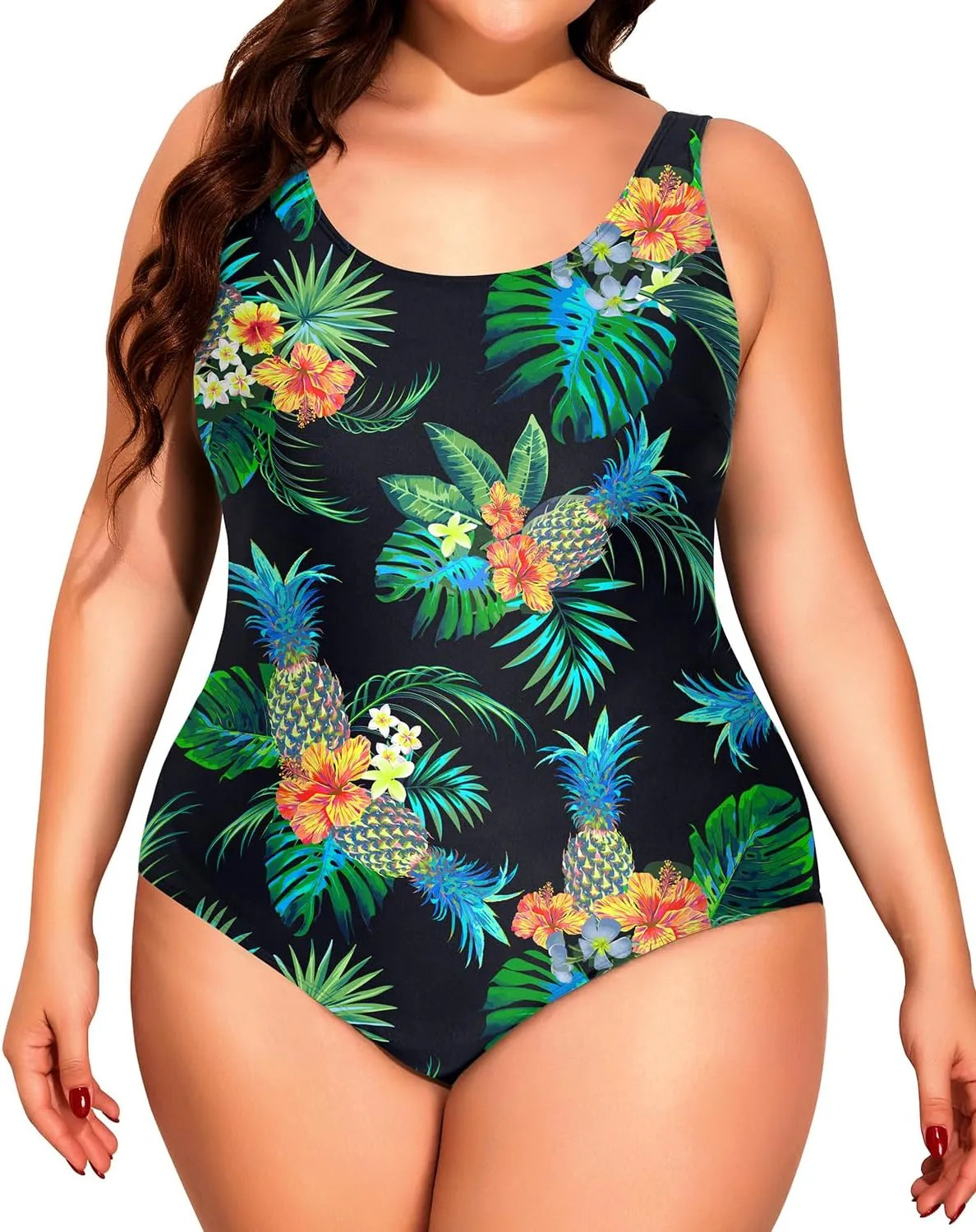 Holipick Womens Plus Size One Piece Swimsuits Tummy Control Bathing Suits Sporty Swimwear