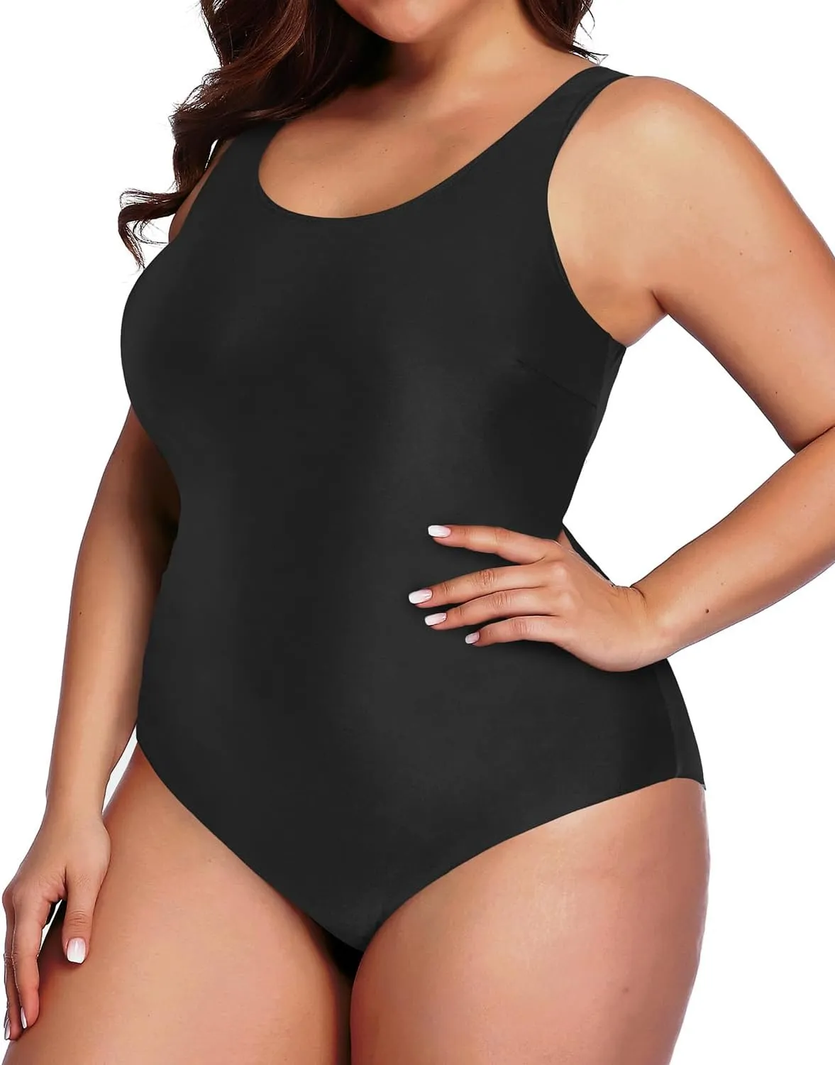 Holipick Womens Plus Size One Piece Swimsuits Tummy Control Bathing Suits Sporty Swimwear