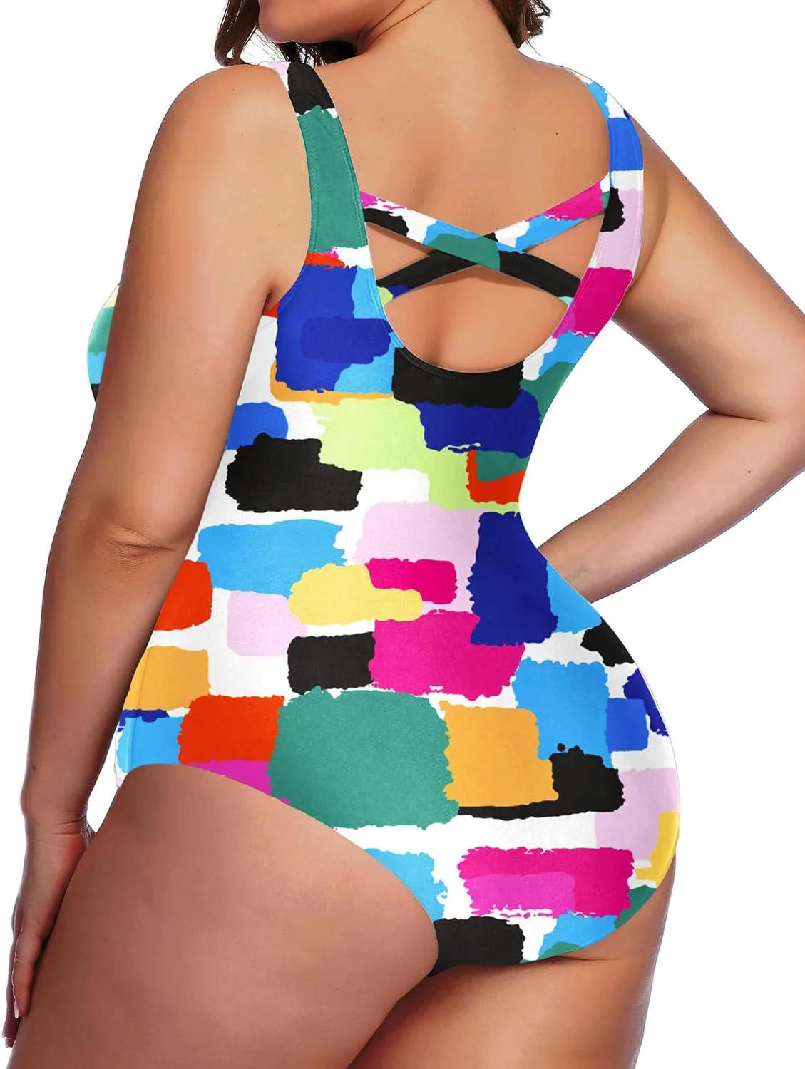 Holipick Womens Plus Size One Piece Swimsuits Tummy Control Bathing Suits Sporty Swimwear