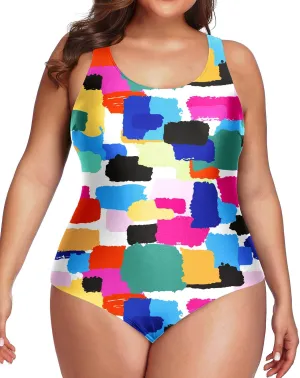 Holipick Womens Plus Size One Piece Swimsuits Tummy Control Bathing Suits Sporty Swimwear