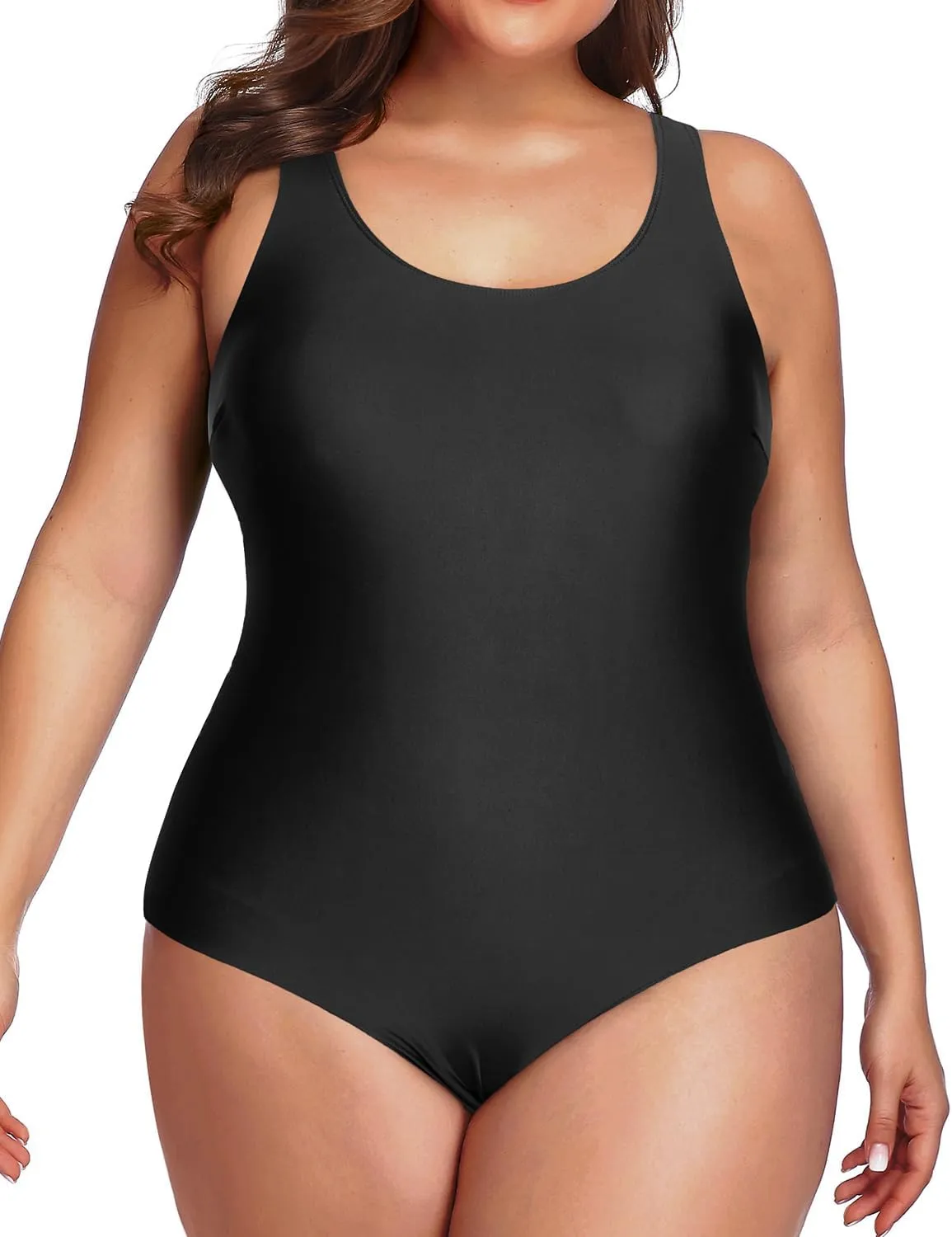 Holipick Womens Plus Size One Piece Swimsuits Tummy Control Bathing Suits Sporty Swimwear