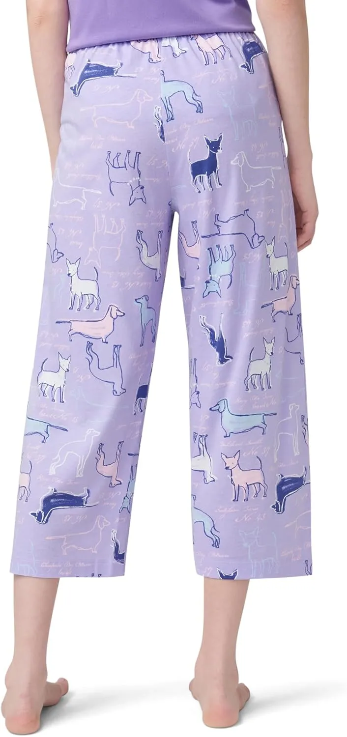 HUE Women's Spring Pajama Separates Soft Whimsical Print Flowers, Animals, Garden Themed Pjs, Cocktails
