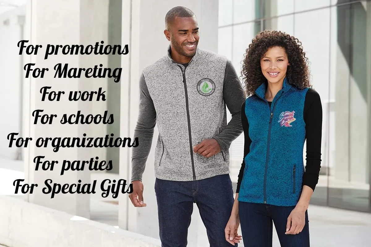 INK STITCH Women L236 Custom Embroidery Add Your Own Logo Texts Sweater Fleece Vests