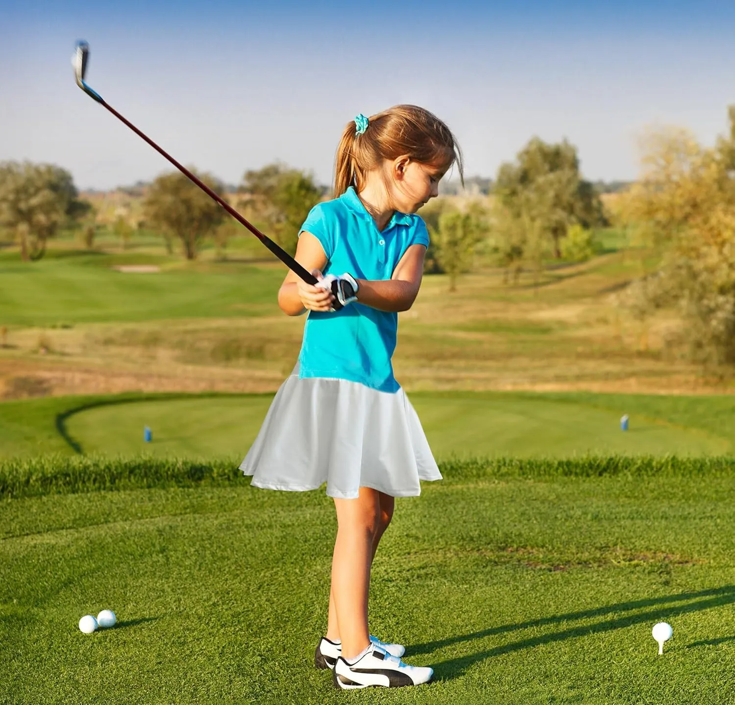 Jastore Kids Girls Tennis Skirts Athletic Skorts Inner Shorts High Waisted Sports Golf Running Skirt