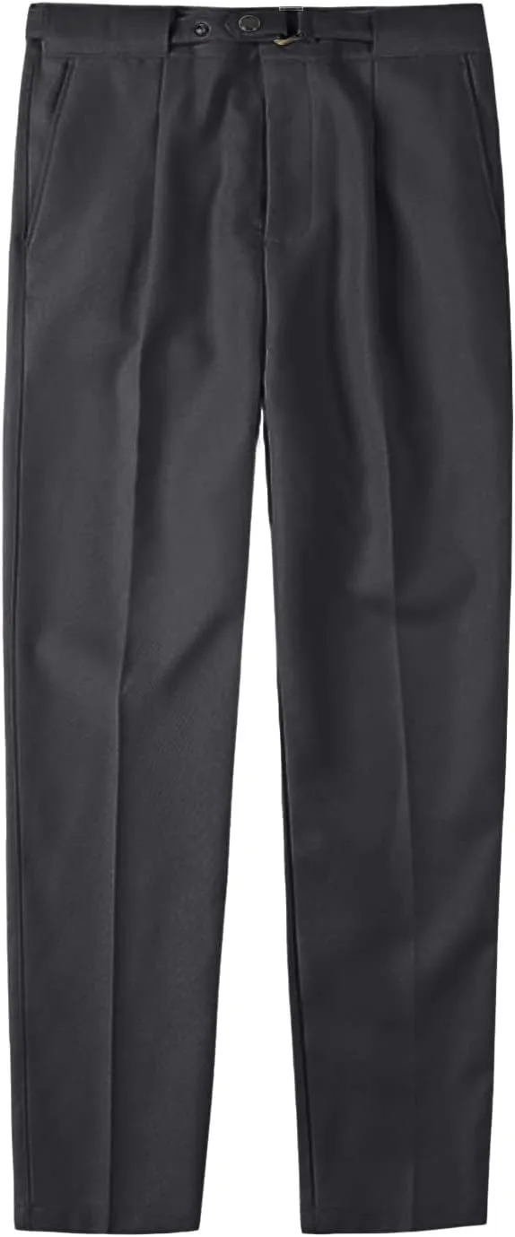 JEShifangjiusu Men's Dress Trousers Solid Color Flat Front Skinny Business Pants Slim Fit Chino Pencil Formal Pants (36,Black), Black, 36