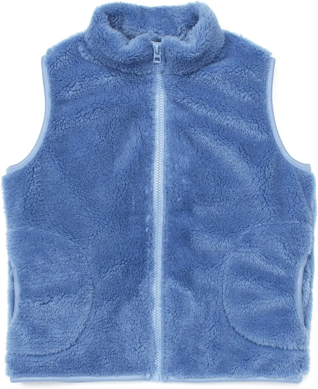 JESKIDS Girls' Boys Sherpa Fleece Vest Outwear Lightweight Solid Color Cute Jacket with Pockets 2-11 Years