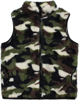 JESKIDS Girls' Boys Sherpa Fleece Vest Outwear Lightweight Solid Color Cute Jacket with Pockets 2-11 Years