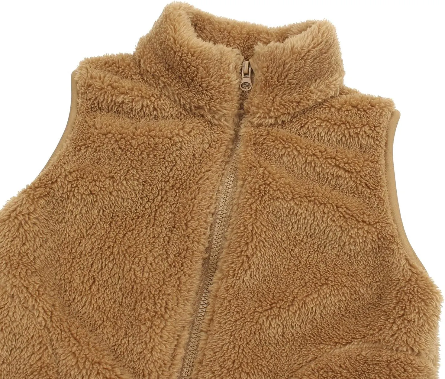 JESKIDS Girls' Boys Sherpa Fleece Vest Outwear Lightweight Solid Color Cute Jacket with Pockets 2-11 Years