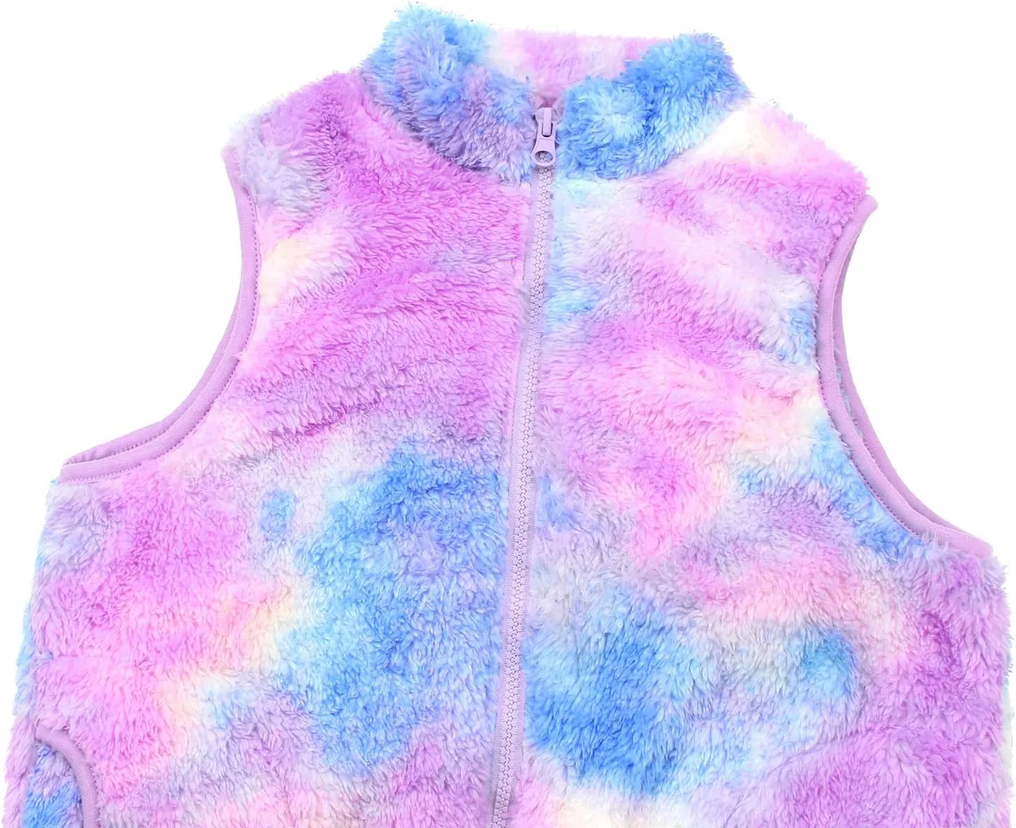 JESKIDS Girls' Boys Sherpa Fleece Vest Outwear Lightweight Solid Color Cute Jacket with Pockets 2-11 Years