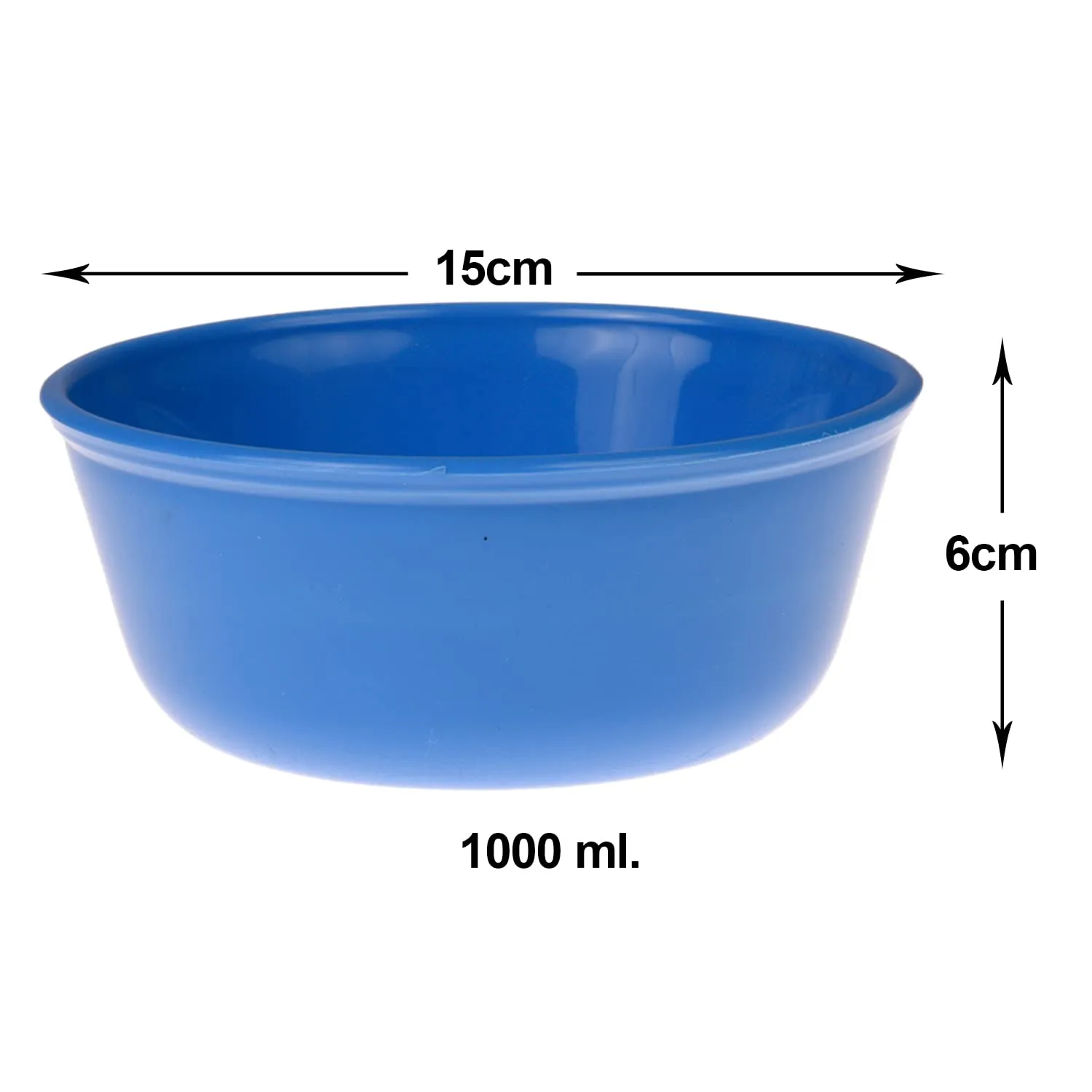 Kuber Industries Bowls|Plastic Dishwasher Safe Bowl|Serving Bowls|Bowls for Kitchen|Microwave Safe Bowls for Salad|Soup|Pasta|1000 ML|Pack of 12 (Multicolor)