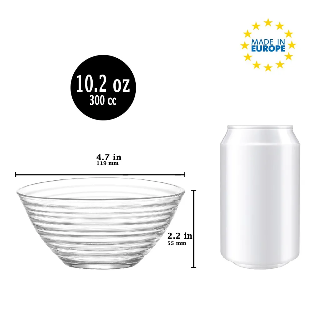 LAV Derin Glass Round Serving Bowl, Set of 6, 10.25 oz.