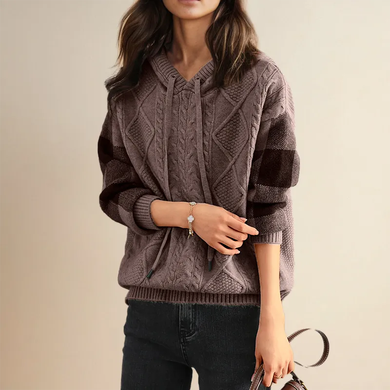 Leonie | Jacquard Hooded Sweater